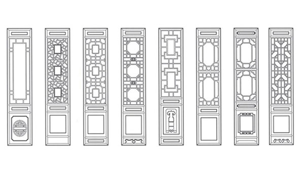 鹤山喜迎门中式花格CAD设计图样式大全